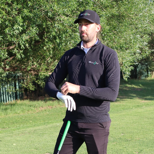 Elusiv Golf Black Quarter Zip Jersey Front View 2