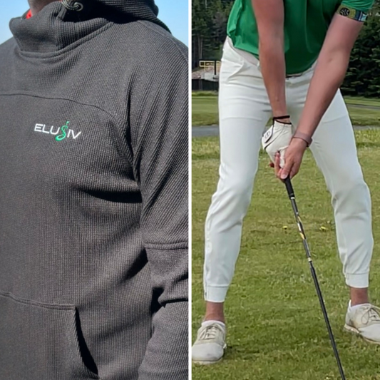 Black Hoodie and White Jogger Combo Elusiv Golf