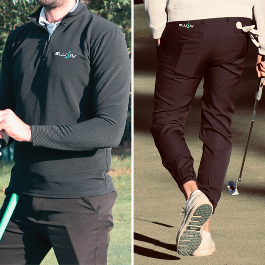 Quarter Zip Jersey + Black Fairway Flex Joggers