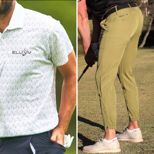 Speckled Polo + Olive Green Fairway Flex Joggers
