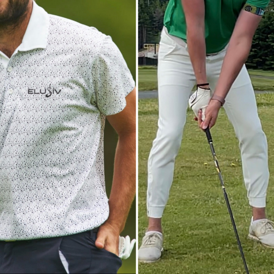 Speckled Polo + White Fairway Flex Joggers
