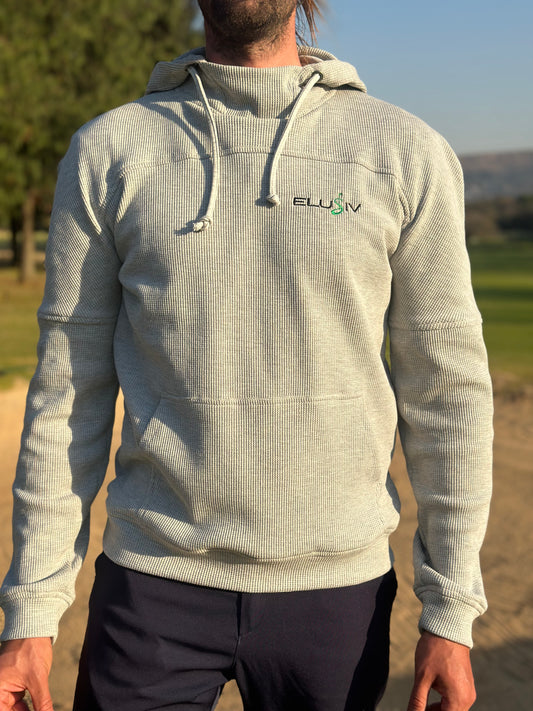 Elusiv Golf Grey Athletic Hoodie Front View Two