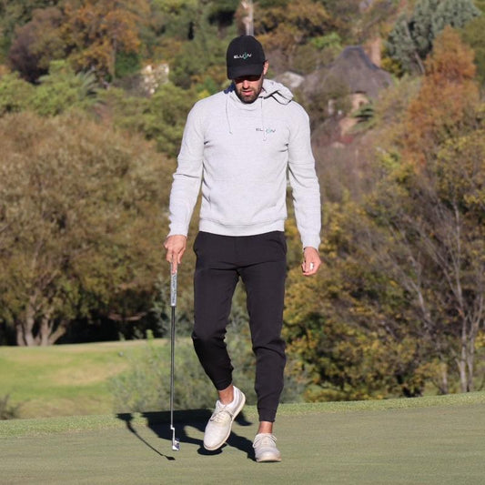 Elusiv Golf Combo with Grey Athletic Hoodie and Black Fairway Flex Joggers Front View