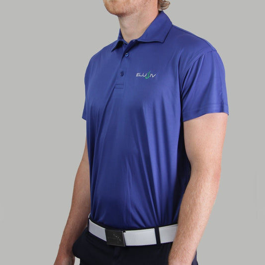 Royal Blue Polo & Cream Performance Shorts