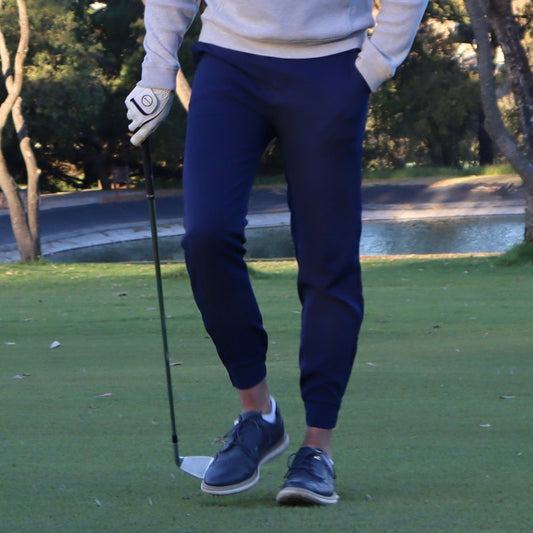 Elusiv Golf Navy Fairway Flex Jogger Front View
