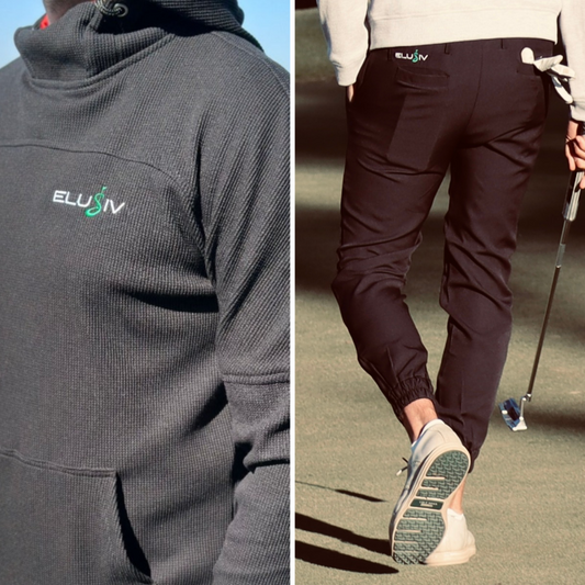 Black Athletic Hoodie + Black Fairway Flex Joggers