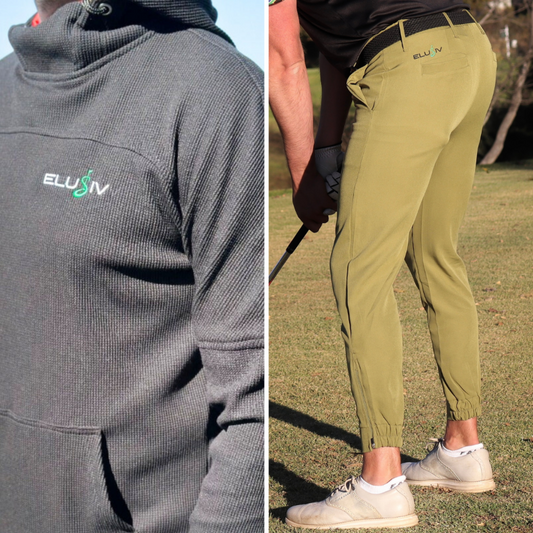 Black Athletic Hoodie + Olive Green Fairway Flex Joggers