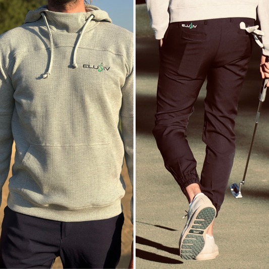 Grey Hoodie + Black Fairway Flex Joggers
