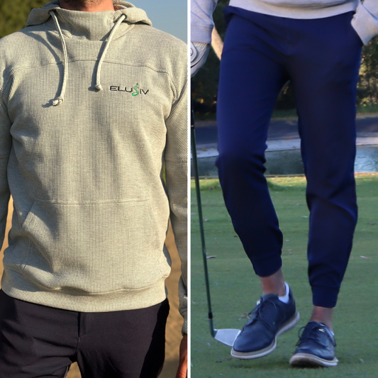 Grey Hoodie + Navy Fairway Flex Joggers